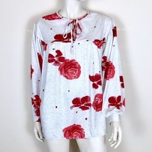 NWT plus size vintage 80s Sears blouse roses 22
